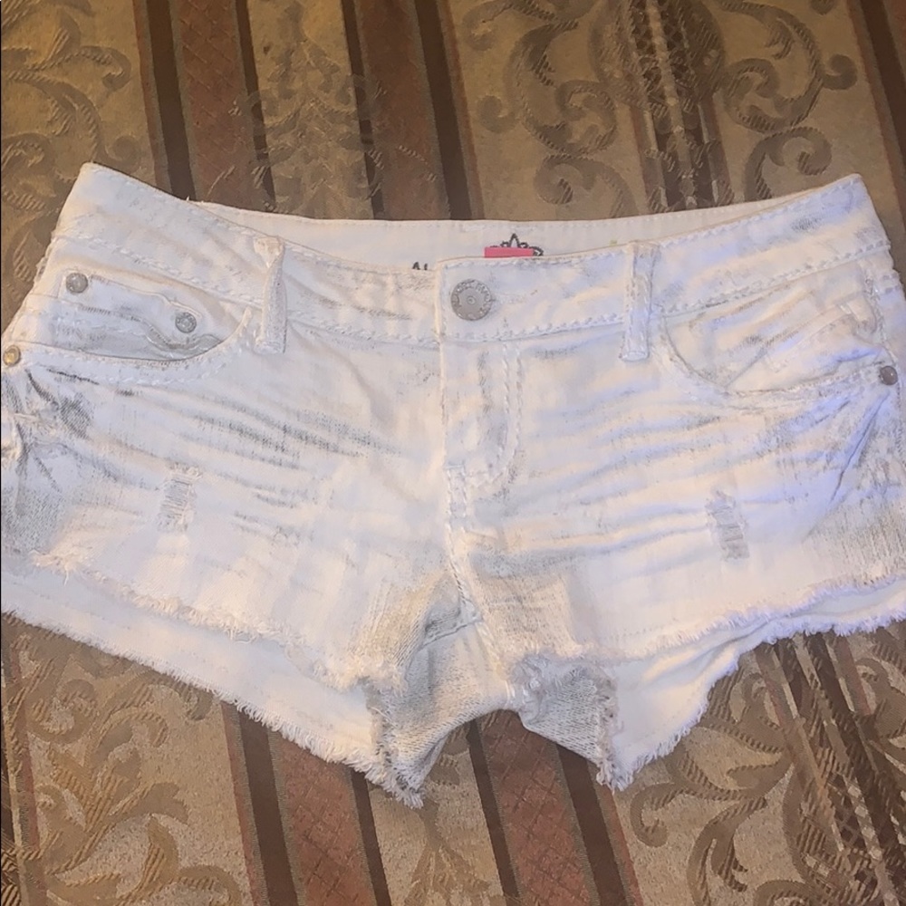 White jean shorts